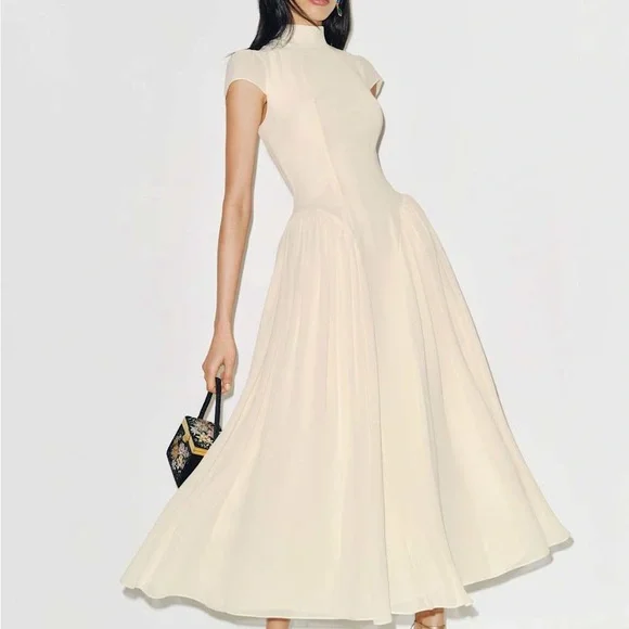 white christmas dresses Kesler Midi Dress in Cream with Pockets